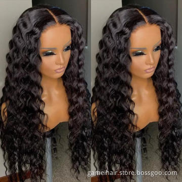 Wholesale Glue-free HD 250 density 13x4"32" High Quality Wig 100% Women Hair Water Wave Brazilian Hair Lace Front Wig